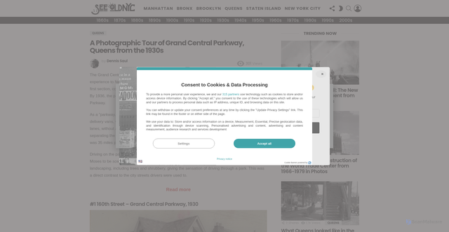 Security scan screenshot of https://seeoldnyc.com/grand-central-parkway-1930s/