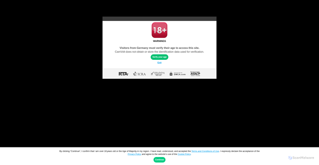 Security scan screenshot of https://camvolt.com
