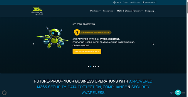 Security scan screenshot of https://hornetsecurity.com