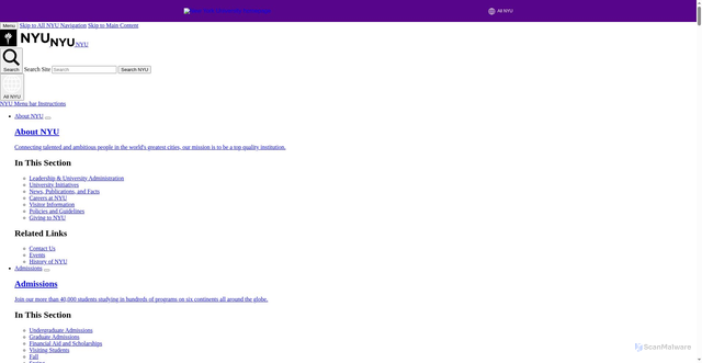Security scan screenshot of https://go.alumni.nyu.edu