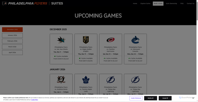 Security scan screenshot of https://flyerssuites.com/events/Philadelphia-Flyers-vs-San-Jose-Sharks-110113/