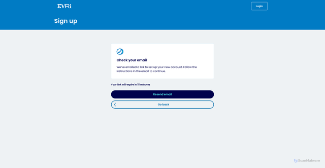 Security scan screenshot of https://courier-app.pre.hermescloud.co.uk/?action=sign-up-by-link