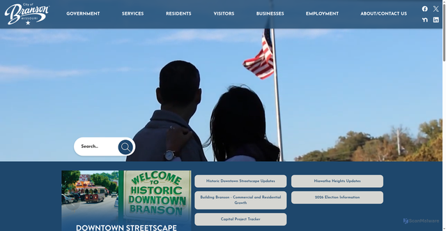 Security scan screenshot of https://bransonmo.gov/