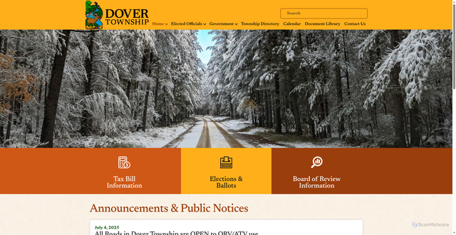 Security scan screenshot of https://www.dovertwp-otsegomi.gov/