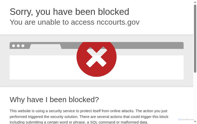 Security scan screenshot of https://nccourts.gov/