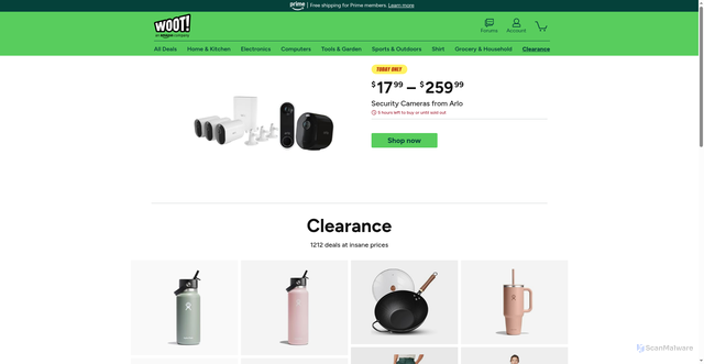 Security scan screenshot of https://sellout.woot.com