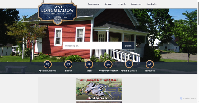 Security scan screenshot of https://eastlongmeadowma.gov/