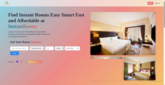 Security scan screenshot of https://www.instantrooms.shop/