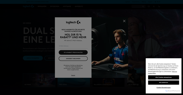 Security scan screenshot of https://www.logitechg.com