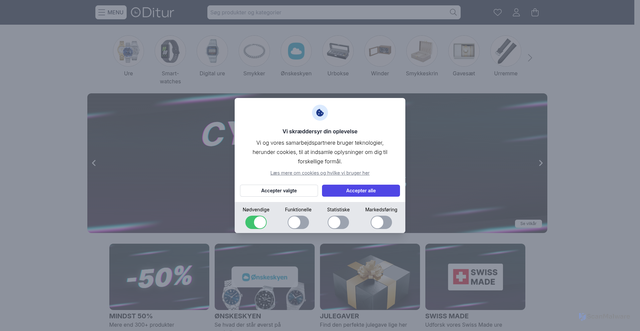 Security scan screenshot of https://www.ditur.dk/