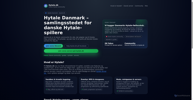 Security scan screenshot of https://hytale.nu