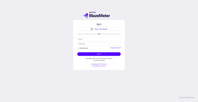Security scan screenshot of https://a.blazemeter.com