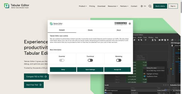 Security scan screenshot of https://tabulareditor.com