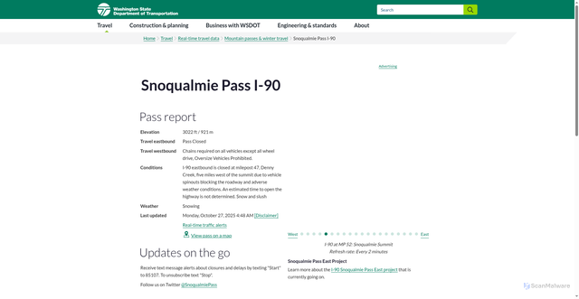Security scan screenshot of https://www.wsdot.com/traffic/passes/snoqualmie/
