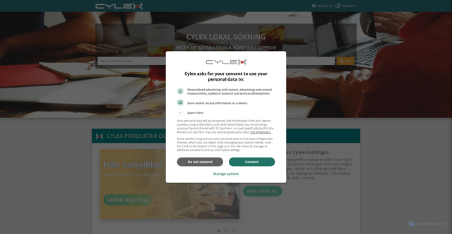 Security scan screenshot of https://cylex.se