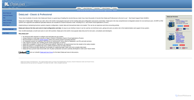 Security scan screenshot of https://www.dataload.com