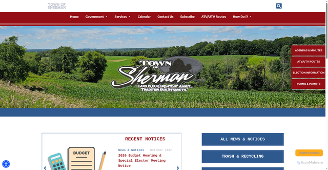Security scan screenshot of https://shermanshebcowi.gov/