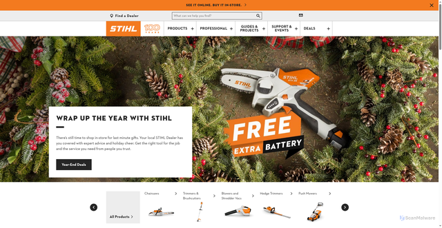 Security scan screenshot of https://stihlusa.com
