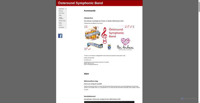Security scan screenshot of https://ostersundsymphonicband.se