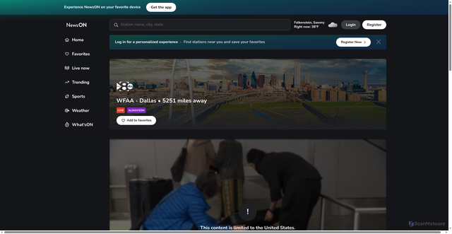 Security scan screenshot of https://www.newson.us/stationDetails/137