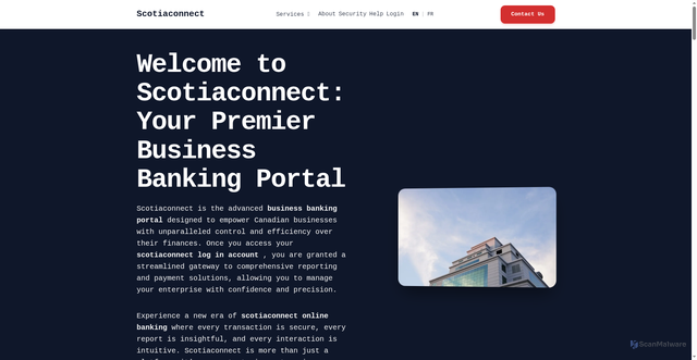 Security scan screenshot of https://scotiaconnect.co.com/