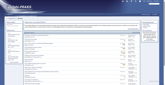 Security scan screenshot of https://delphipraxis.net