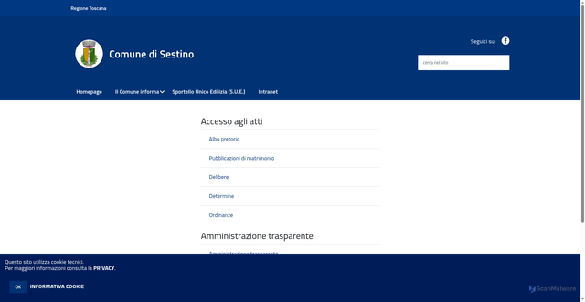 Security scan screenshot of https://www.comunedisestino.it