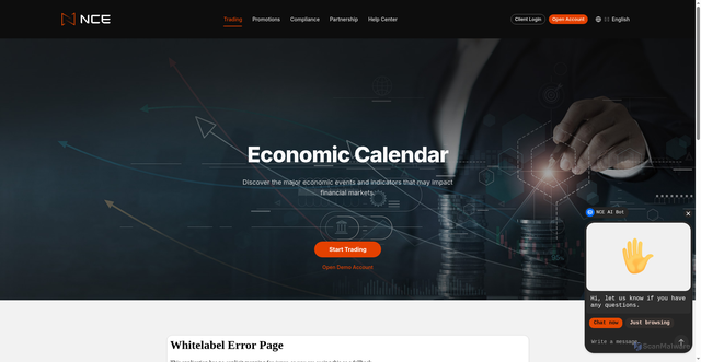 Security scan screenshot of https://www.xnce.com/en/tools/economic-calendar