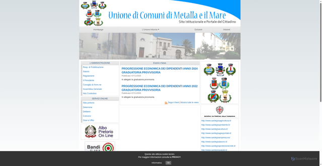 Security scan screenshot of https://www.unionemetallaeilmare.ci.it/hh/index.php?jvs=0&acc=1