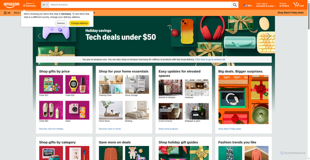Security scan screenshot of https://amazon.com/