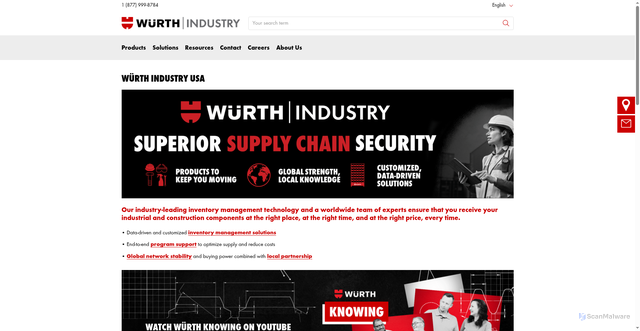 Security scan screenshot of https://wurthindustry.com