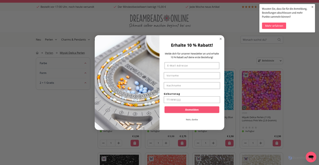 Security scan screenshot of https://dreambeads-online.de/perlen/miyuki-delica-perlen