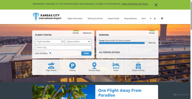Security scan screenshot of https://flykc.com