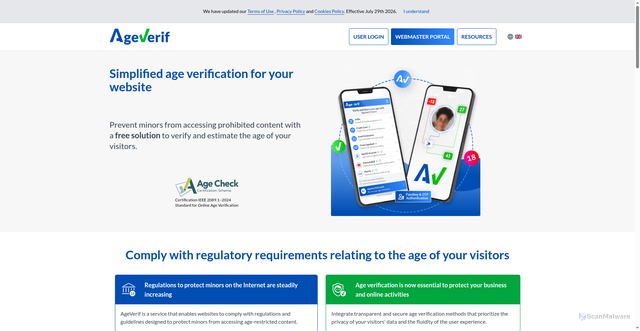 Security scan screenshot of ageverif.com