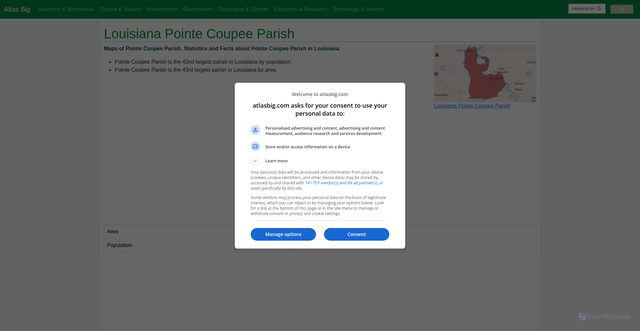 Security scan screenshot of https://www.atlasbig.com/louisiana-pointe-coupee-parish