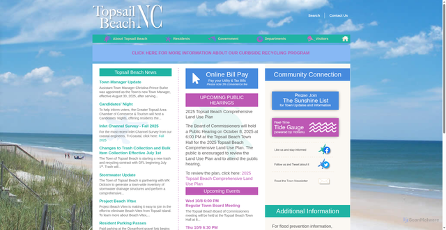 Security scan screenshot of https://topsailbeachnc.gov/