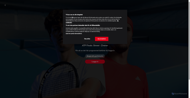 Security scan screenshot of https://www.tv4play.se/video/70c62a50782c777fbb2f/atp-finals-sinner-zverev