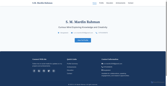 Security scan screenshot of https://mardinportfolio-41lr6lyzgg.edgeone.app/