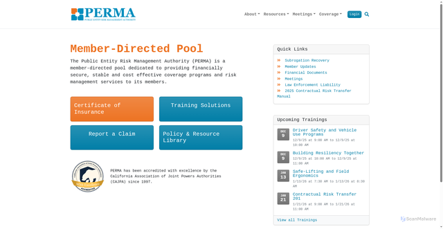 Security scan screenshot of https://permarisk.gov/