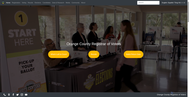 Security scan screenshot of https://ocvote.gov/