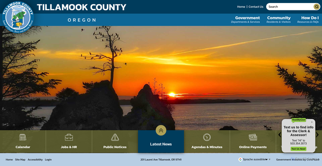 Security scan screenshot of https://www.tillamookcounty.gov/