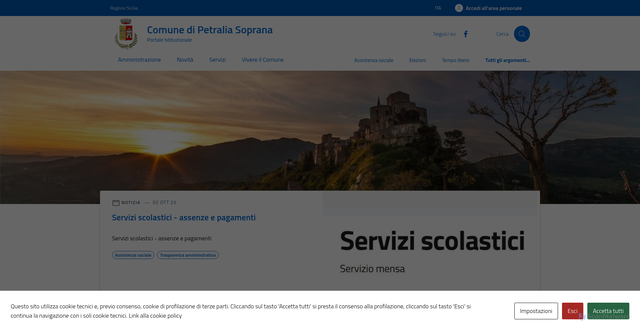Security scan screenshot of https://comune.petraliasoprana.pa.it/