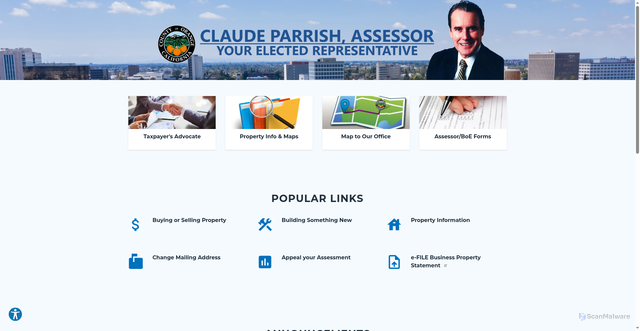 Security scan screenshot of https://ocassessor.gov/