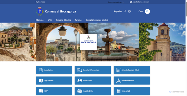 Security scan screenshot of https://www.comuneroccagorga.it/