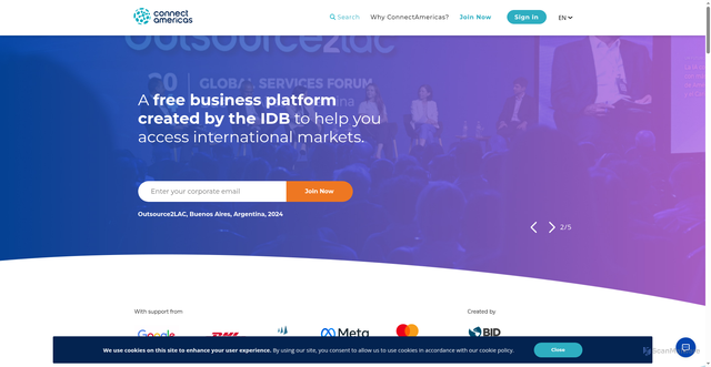 Security scan screenshot of https://connectamericas.com