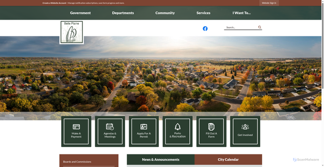 Security scan screenshot of https://www.belleplainemn.gov/