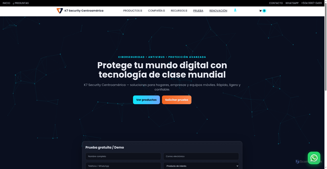 Security scan screenshot of http://k7securitycentroamerica.com/