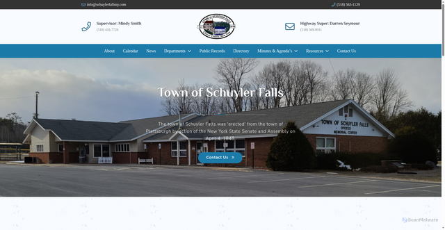 Security scan screenshot of https://schuylerfallsny.gov/