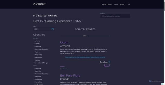 Security scan screenshot of https://111-7v1.pages.dev/awards/best-isp-gaming-experience/?