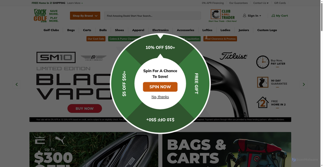Security scan screenshot of https://www.rockbottomgolf.com